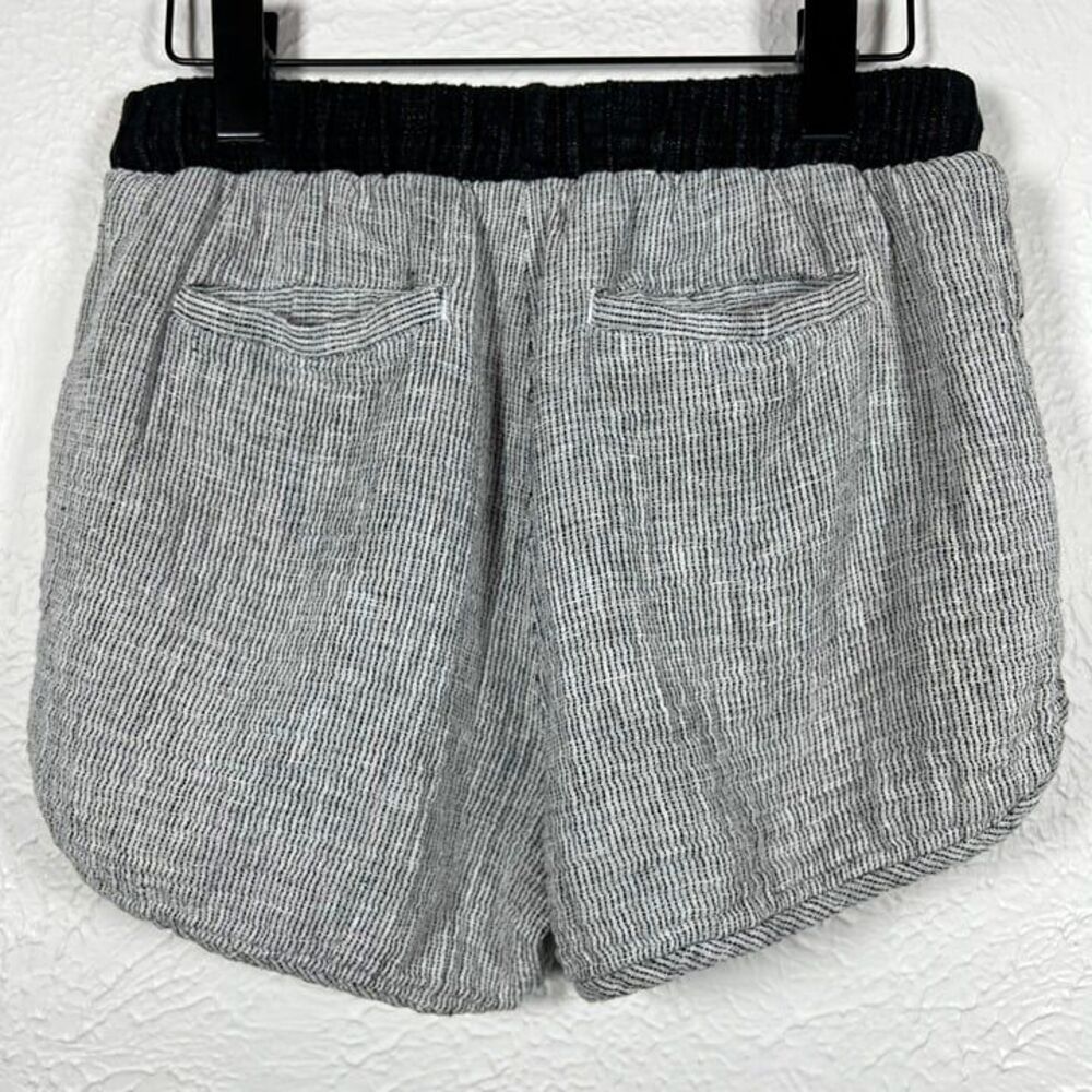 Madewell Comfy Linen Cotton Drawstring Pocket Shorts Black White Size Small - Picture 7 of 12